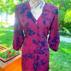 Button up Burgundy Dress by 41 Hawthorn